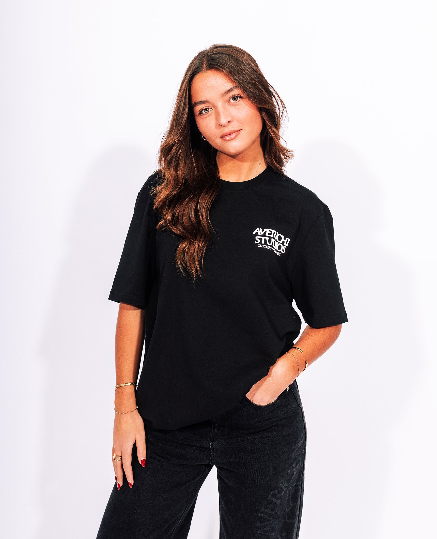 T-shirt noir Bouquets de roses